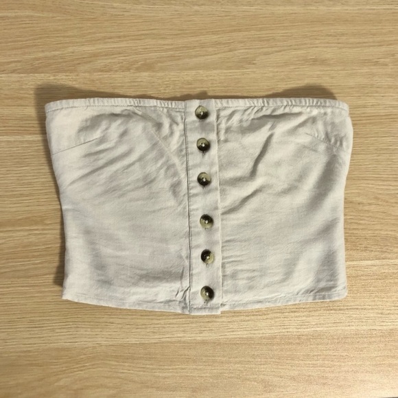 Revolve L’Academie Button Up Strapless Top, XS - Picture 5 of 9